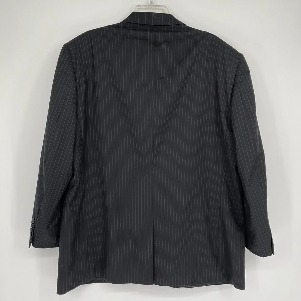 Joseph & Feiss Men's Black Pinstripe Super 120's Wool Blazer Jacket Size 42R